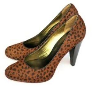 Banana Republic Pony Hair Odetta Pumps Leopard Cheetah Vintage Pinup look sz 7.5